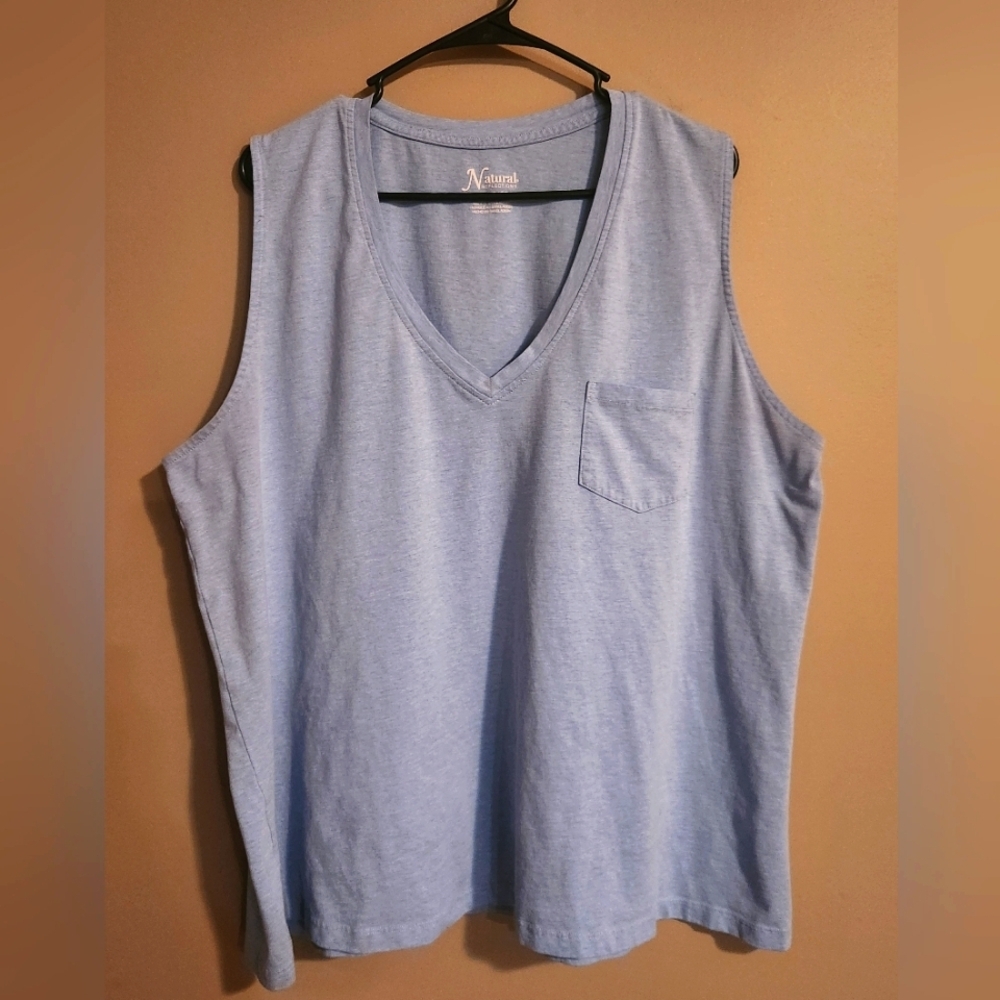 Natural Reflections 2X Women's Blue Sleeves Tank Top